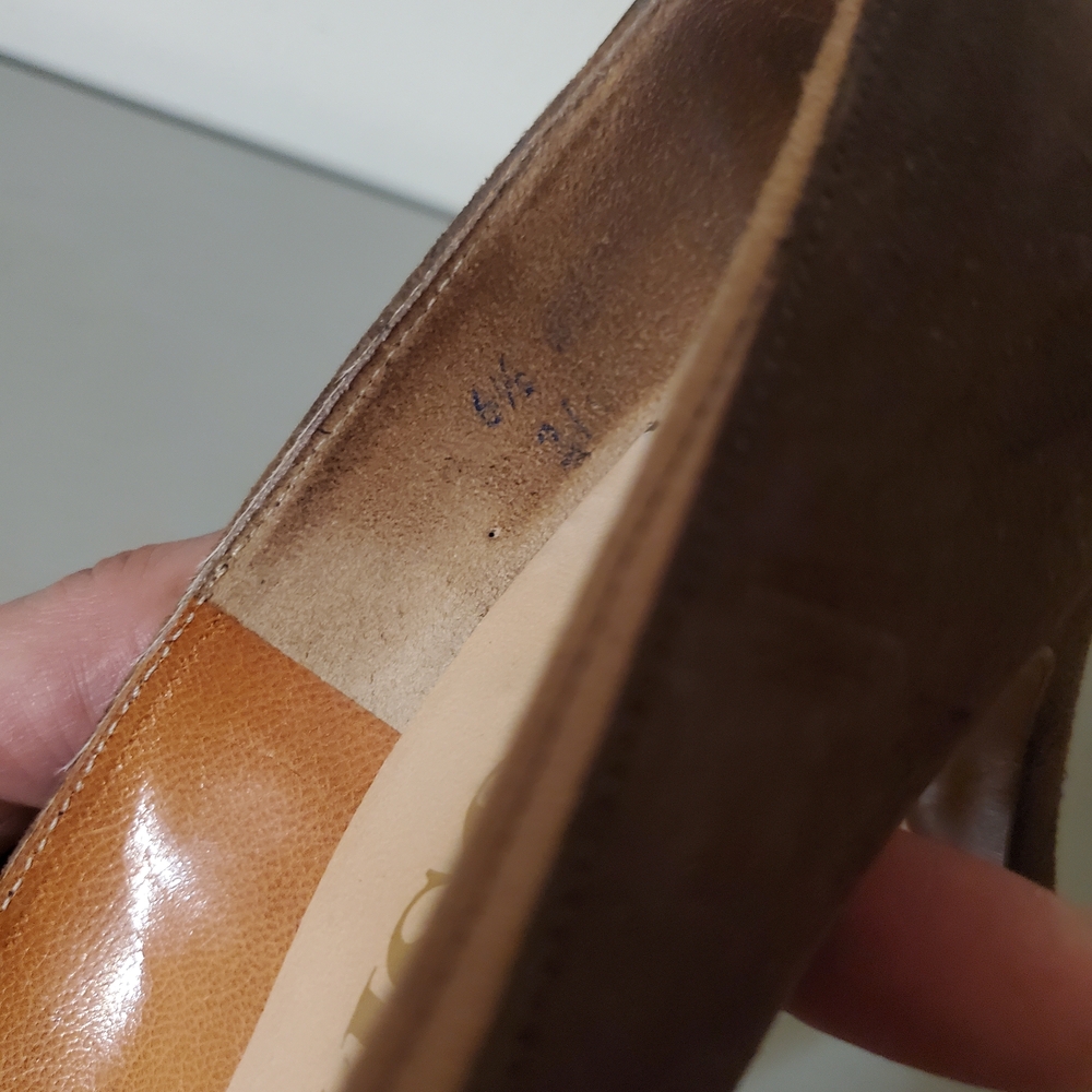 Vintage Brown Suede Colorblock Heels Size 6.5 1960s - Picture 7 of 9